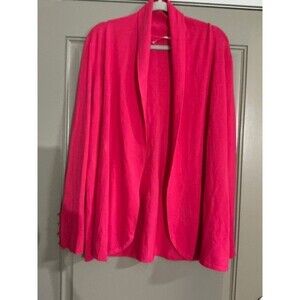 CyRus Hot Pink Open Cardigan Long Sleeve Rayon Sz XL NWT